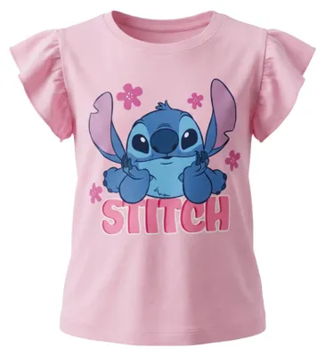 Produktbild von Disney Stitch Kinder Mädchen T-Shirt Kurzarm Shirt - Rosa, 104