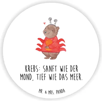 Produktbild von Mr. & Mrs. Panda magnet Krebs Astrologie - Weiß - Geschenk, Sternzeichen, Kühlschrankmagnet, für kühlschrank, büromagnete, Geburtstagsgeschenk, Tierkreiszeichen, pinnwand