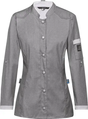 Produktbild von Greiff GASTRO-MODA Cuisine Damen Kochjacke Bikerstyle Regular Grau M