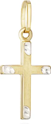 Produktbild von NKlaus Kettenanhäger Kreuz 333 Gelb Gold 8 Karat matt diamantiert 17x10mm Kruzfix 11920