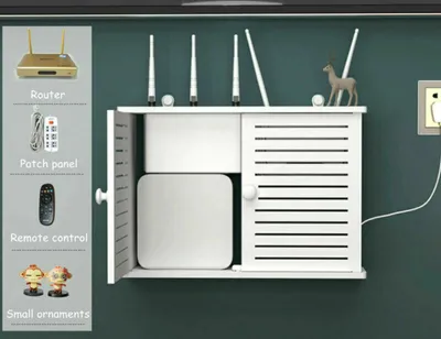 Produktbild von Wifi Router Aufbewahrungsbox Regal Wandhalterung Kabel Organizer Wandbehänge