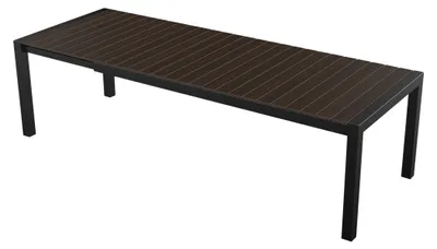 Produktbild von Joan Gartentisch 205-275 x 100 cm, mit Auszug inkl. 1 Platte, schwarz und braun.