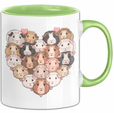 Produktbild von Meerschweinchen Herz Tierliebhaber Tasse Geschenk Lustige Geschenkidee Spruch (Grün)