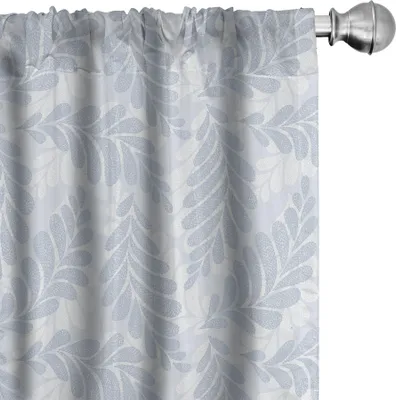 Produktbild von ABAKUHAUS Belaubt Vorhänge, Gardinen, Künstlerische Botanik Muster mit Pastelltönen Branchen, 2 Stück 75 x 245 cm, Ceil Blau Weiß