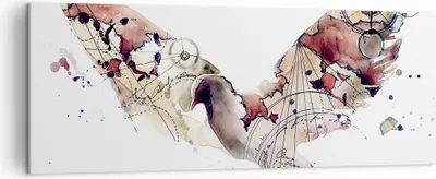 Produktbild von Bild auf Leinwand - Leinwandbild - Vogel Abstraktion - 140x50cm - Wand Bild - Wanddeko - Wandbilder - Leinwanddruck - Bilder - Kunstdruck - Wanddekoration - Leinwand bilder - Wandkunst - AB140x50-4109