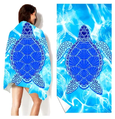 Produktbild von Großes Strandtuch aus Mikrofaser, 90x180 cm, schnelltrocknend und leicht für Strand und Schwimmen (Schildkröten)