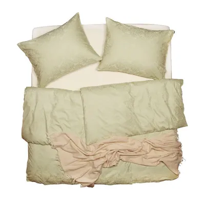 Obrázek produktu pro SCANquilt povlečení EXCLUSIVE tapeta zelinkavá 100% dlouhovlákná česaná bavlna 140 x 200/70 x 90 cm