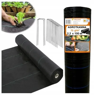 Immagine prodotto di Tessuto non tessuto per controllo delle erbacce - telo per giardino 2,2 x 100 metri - telo resistente ai raggi UV, 70 g - telo nero - telo pacciamante - telo di copertura per il terreno