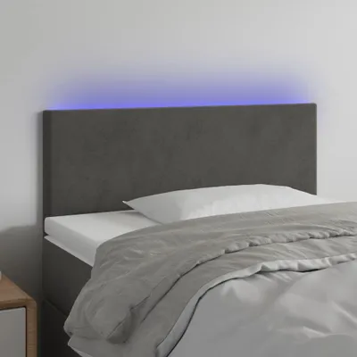 Produktbild von The Living Store LED Kopfteil Dunkelgrau 90x5x78/88 cm Samt