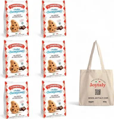 Produktbild von 6x Campiello i Biscotti del Buongiorno Frollini con gocce di cioccolato Shortbread mit Schokoladenstückchen 700g biscuits cookies 100% Italienische Kekse