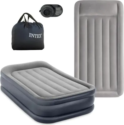 Zdjęcie produktu dla Jednoosobowy Materac Dmuchany 99x191x42 cm łóżko pompka 220V INTEX 64132ND