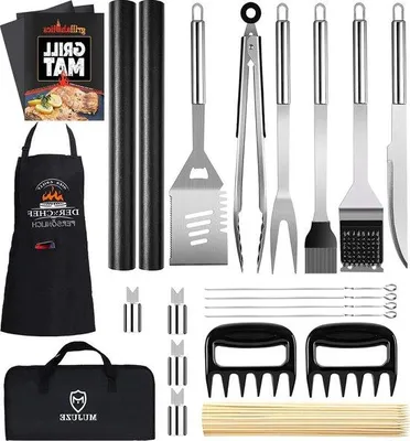 Immagine prodotto di Set di posate da barbecue in acciaio inossidabile per papà, da campeggio