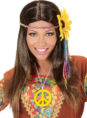 Produktbild von Happy Hippie Perücke mit Haarband