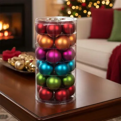 Produktbild von Weihnachtskugeln 30 Stk 6cm Mille Fiori Glas Kugeln bunt