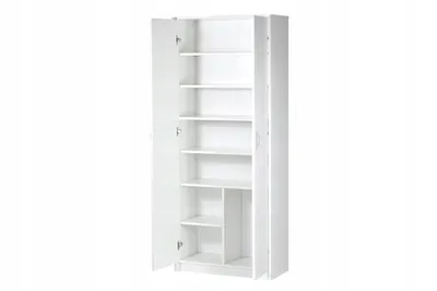Produktbild von Schrank Mehrzweckschrank weiß 74cm Breite 180cm Höhe mit sechs Einlegeböden und Extra-Fach, Aktenschrank Haushaltsschrank Organizer aus MDF Holz