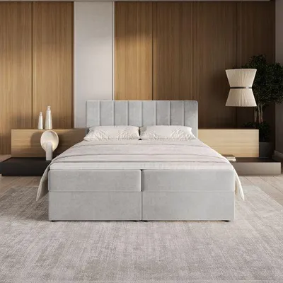 Produktbild von BELLIS Boxspringbett 180x200 mit Bettwäschebehältern, Matratze, Topper, ein komplettes Set für Ihr Schlafzimmer - RIVIERA 82