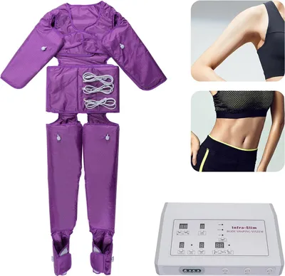Immagine prodotto di Massaggiatore linfodrenante 220V, apparecchio per pressoterapia, anticellulite e dimagrimento, viola