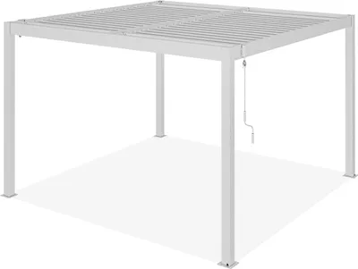 Produktbild von PIANA 3x3m freistehende, bioklimatische Pergola aus weißem Aluminium