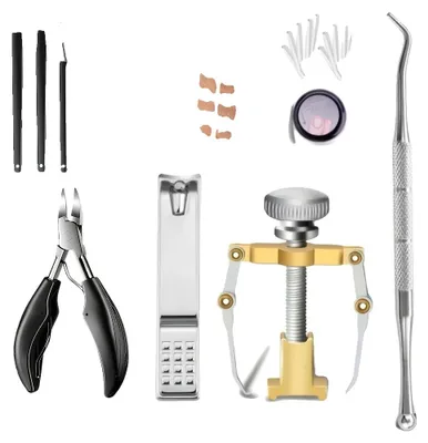 Obrázek produktu pro Nástroj na korekci zarostlých nehtů na nohou, přesné stříhání, ergonomický design, sada nástavců (107 kusů)