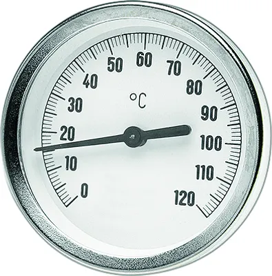 Image de Watts Bimetall-Zeigerthermometer axial 0-120 GradC OR d= 63mm, Tauchhülse 75mm