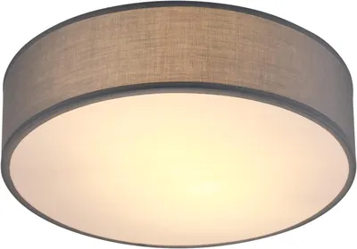 Produktbild von MONZANA® Deckenlampe Stoff Wohnzimmer Schlafzimmer E27 Grau 30cm Rund 1-Flammig 40W Lampe Flur Küche Deckenstrahler Deckenleuchte Stoffdeckenlampe