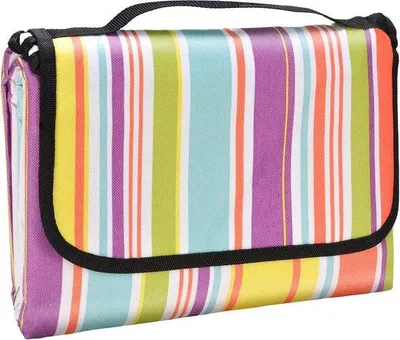 Obrázok produktu pre Pikniková deka 200 x 200 cm, nepremokavá – kempingová deka s rukoväťou na prenášanie – zateplená, vhodná na cestovanie, kempovanie, pláž a turistiku – farebná