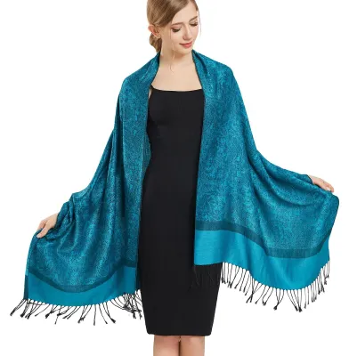 Immagine prodotto di Elzusha - Elegante sciarpa in cashmere per donna, con motivo paisley
