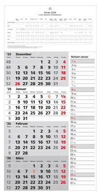 Produktbild von 2026 Güss 4-Monatskalender mit Notizspalte 60x30cm