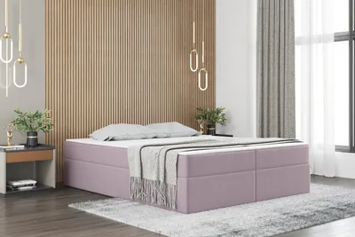 Productafbeelding van Kaiser boxspringbed met bedopslag, matras en toplaag, model Ruben, verkrijgbaar in diverse kleuren en maten. Roze, 160x200 cm, H2-pocketvering
