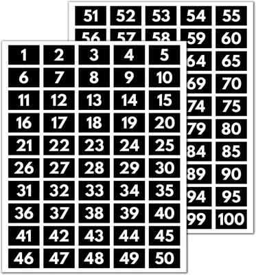 Produktbild von Selbstklebender Buchstabe & Zahl 5 Sets – Zahlenaufkleber Zahlenaufkleber 1–100, wasserfeste selbstklebende Vinyl-Etiketten – weiße Zahlen, 40 x 25 mm