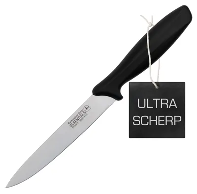 Universalmesser 12,5 cm, Edelstahl, schwarzer Griff