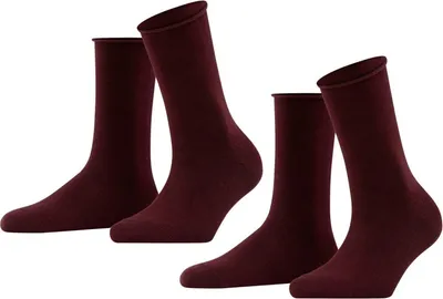 Produktbild von 2er Pack FALKE Happy Socken Damen barolo 39-42