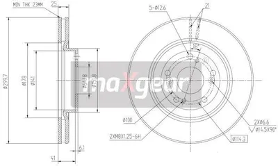 Produktbild von 2x MAXGEAR Bremsscheibe 19-2301 vorne für HONDA CIVIC VIII Hatchback (FN FK)