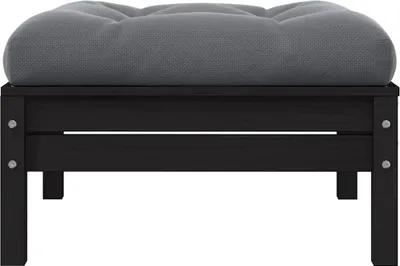 Imagen del producto de Silla de jardín de vidaXL con cojín gris antracita, color , madera maciza de pino