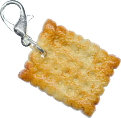 Produktbild von Keks Charm Anhänger Bettelarmband Miniblings Charms Butterkeks Cookie eckig 20mm