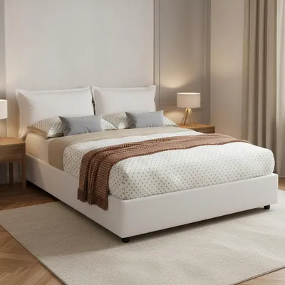 Productafbeelding van Viburno - Tweepersoonsbed, Wit, Opbergruimte Italy