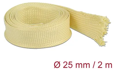 Produktbild von DeLOCK Geflechtschlauch aus Aramid Fasern 2 m x 25 mm, Gelb, -170 - 250 °C, 1 Stück(e), China