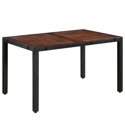 Immagine prodotto di set da pranzo da giardino 7 pezzi in poly rattan acacia legno massiccio nero