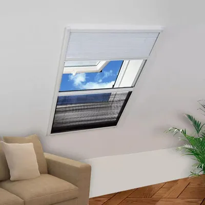 Obrázek produktu pro Hliníkové žaluzie s rychlou a snadnou montáží, plisovaná roleta proti hmyzu pro okna, rozměry 80x100 cm