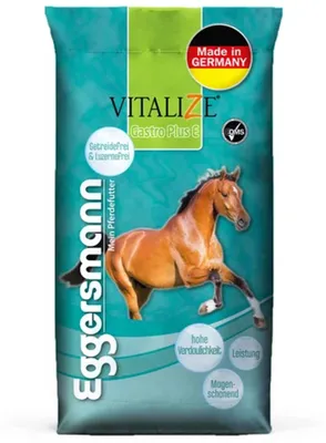 Produktbild von Eggersmann Vitalize Gastro Plus E Ergänzungsfutter Pferd pellet magenfreundlich für empfindlicher Magen Pferd, ohne Luzerne und Soja