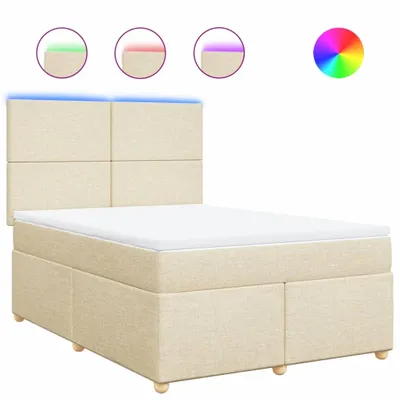 Produktbild von Boxspringbett mit Matratze Creme 160x200 cm Stoff