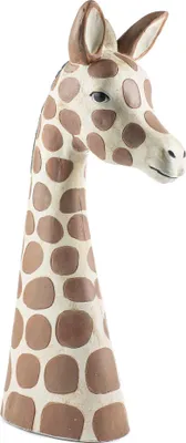 Produktbild von [ Giraffenkopf ] Büste aus Gips H 57 cm | B 24 cm / Kopf Giraffe Figur/ tierisch schöne Deko