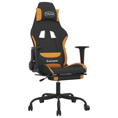 Produktbild von vidaXL Gaming-Stuhl mit Fußstütze Schwarz und Orange Stoff