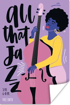 Produktbild von MuchoWow® Poster All that jazz - Zitate - Musik - Jazz - Kontrabass 20x30 cm - Papierdruck