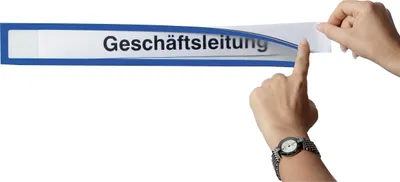 Produktbild von Infotasche magnetisch für Überschriften A4quer/A3hoch blau VE=1 Stück