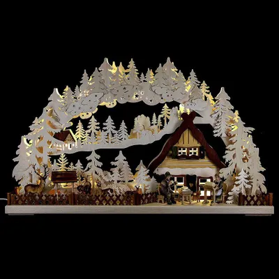 Produktbild von Schwibbogen Handwerker am Wildgehege (72x43cm) von RATAGS Holzdesign