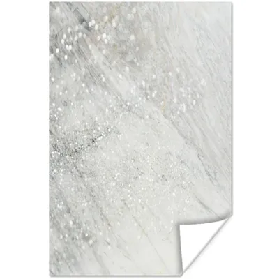 Produktbild von MuchoWow® Poster Marmor - Glitter - Silber 60x90 cm - Wanddekoration