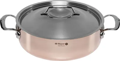 Produktbild von De Buyer Prima Matera Bratentopf Kupfer/Edels. niederer 28cm ind.
