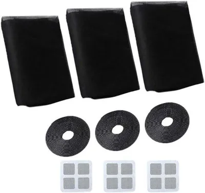Produktbild von Famanu Insektennetz Effektiver Schutz - 3 Stück (1,5 m x 2 m), Schwarz