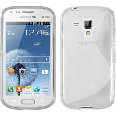 Produktbild von PhoneNatic Case kompatibel mit Samsung Galaxy S Duos - clear Silikon Hülle S-Style + 2 Schutzfolien